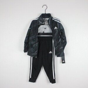 Adidas, Jacket and 2 Pants, Boys 2T, Black and Gray, NEW
